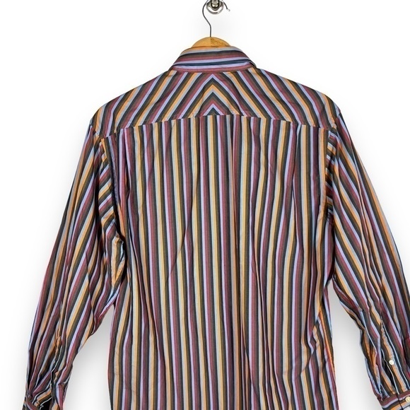 4 for $20 SALE! Gap Classic Button Down Long Sleeve, Multi Stripe, Size M - Picture 8 of 9